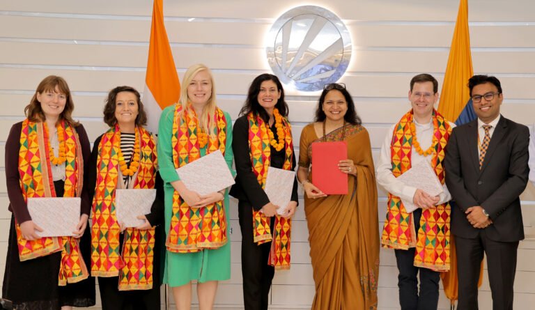 LPU Pro Vice Chancellor Dr. Rashmi Mittal, Dr. Aman Mittal, University of Bristol Prof. Melissa Allen and other delegates present during an MoU ceremony at LPU